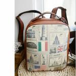 [grlhx120046]Unique Flag and Famous Architecture Backpack Bag