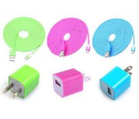 [grdx02193]Total 6pcs/Lot! Cool Colouful 3PCS USB Cord And Charger For Iphone 5
