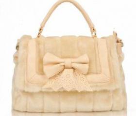 [grlhx120025]New Lovely Leather Bowknot Lace Bag