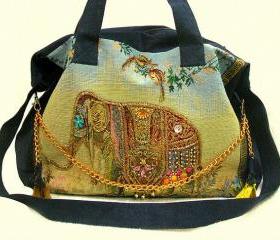 [grlhx120047]Cool Shiny Retro Elephant Handbag Shoulder Bag