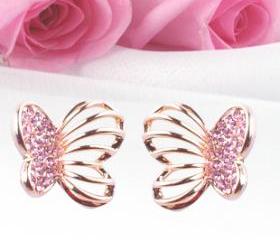 [grlhx130030]Cool Shiny Sparkinng Butterfly Earrings