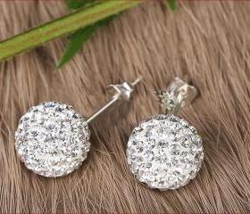 [grlhx130031]Nice Sparking Rhinestone Ball Earrings