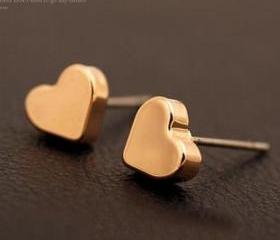 [grlhx130037]Cool Golden Heart Earrings