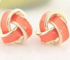 [grd03066]Fashion Cute Gold Orange Earrings