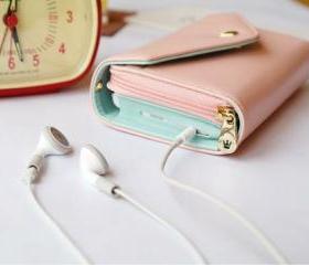 [grdx00172A] PINK Mobile phone bag purse change purse Wallet With Card Pocket
