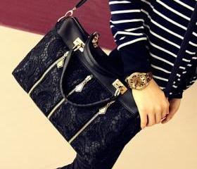 [grd03060]Fashion Black Lace Handbag Shoulder bag