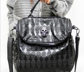 [grlhx120082]Cool Skull Leather Handbag Shoulder Bag