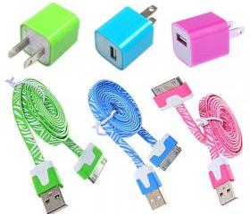 [grdx02048]Total 6pcs/Lot! Im Length 3PCS USB Data Charging Cable Cord And 3PCS USB Power Adapter Wall Charger For Iphone 4/4s