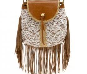 [grlhx120053]Cool Lace Fashion Tassels Shoulder Bag